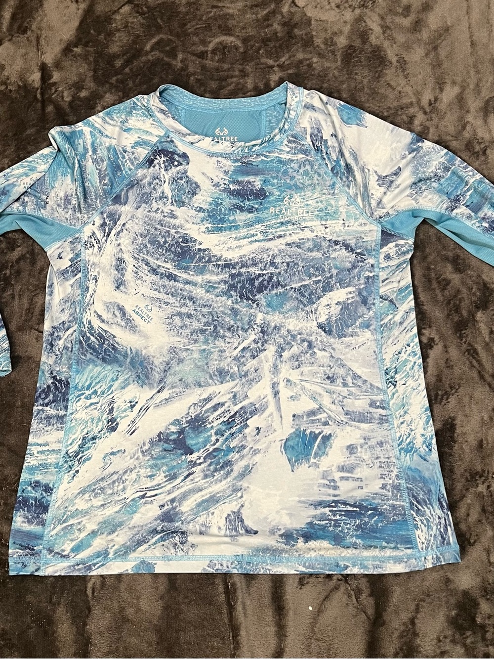 Realtree Blue and White Fishing Performance Shirt